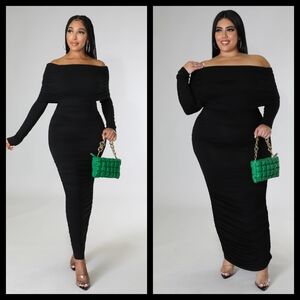 Elegant Black Off-Shoulder Dress